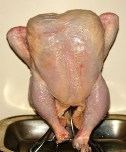 Chicken on Vertical Roaster